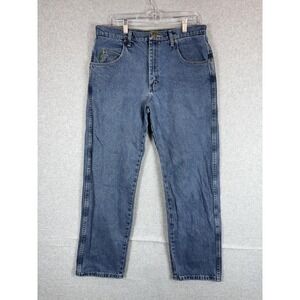 Cabelas Jeans Mens 34x32 Blue Denim Relaxed Fit Classic Outdoor Work Pants